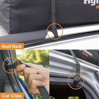 Weatherproof Rooftop Cargo Carrier for Vehicle, Attaches With or Without Roof Rack, 18 Cubic Feet-Toppalletfly