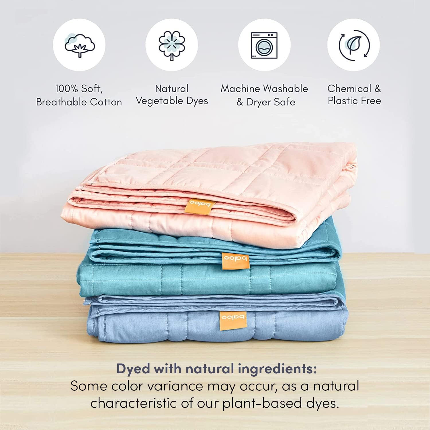 Weighted Blanket, Eco-Friendly, Chemical-Free, Soft Cool Cotton in Vegetable Dyed-Toppalletfly