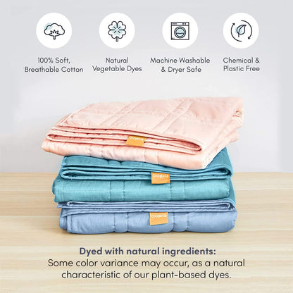 Weighted Blanket, Eco-Friendly, Chemical-Free, Soft Cool Cotton in Vegetable Dyed-Toppalletfly