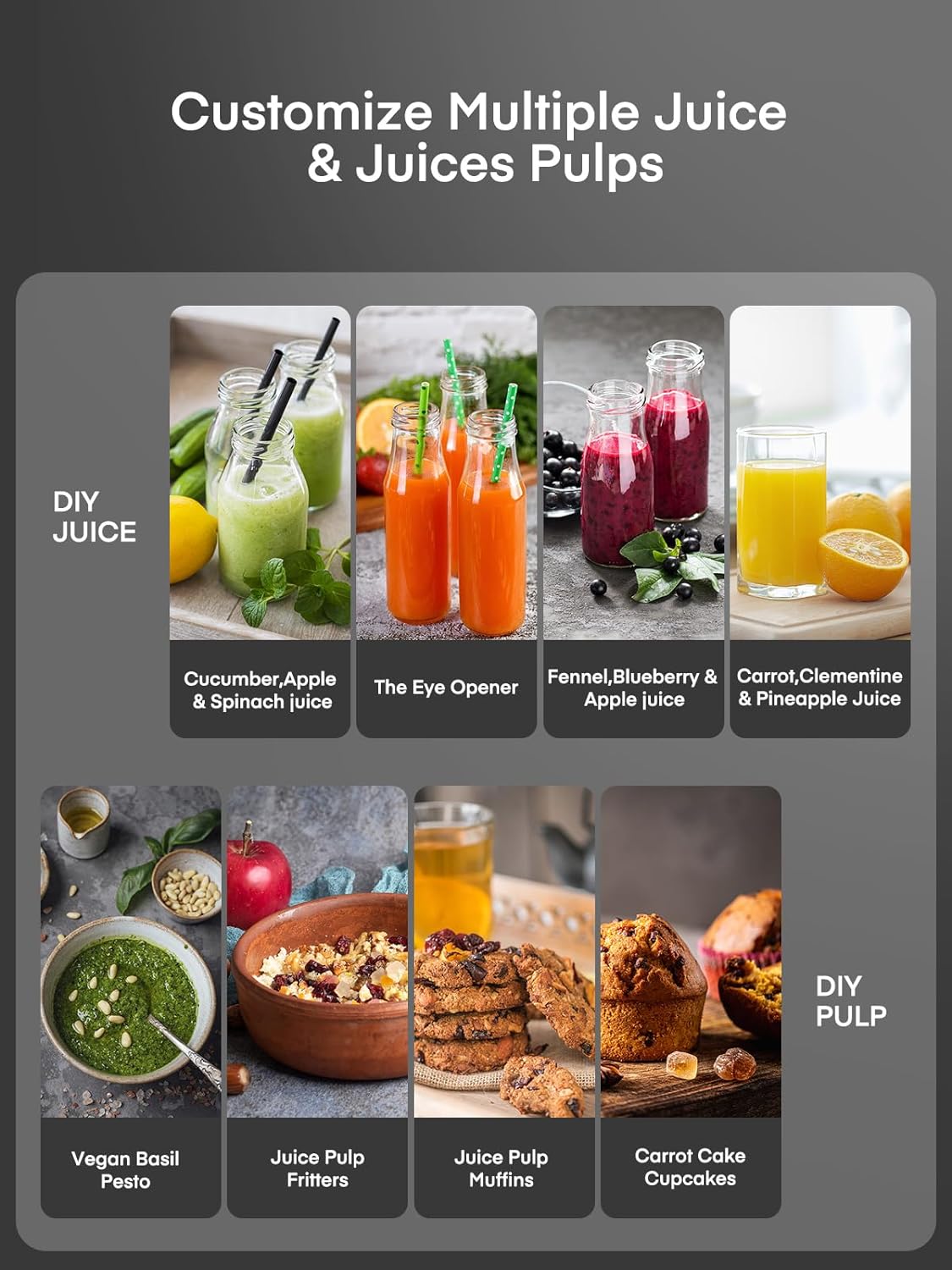 Wide Mouth Juicer Extractor, for Vegetable and Fruit with 3-Speed Setting, 400W Motor, Easy to Clean-Toppalletfly