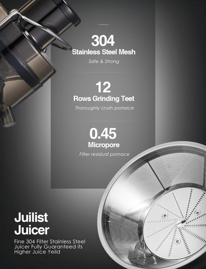 Wide Mouth Juicer Extractor, for Vegetable and Fruit with 3-Speed Setting, 400W Motor, Easy to Clean-Toppalletfly
