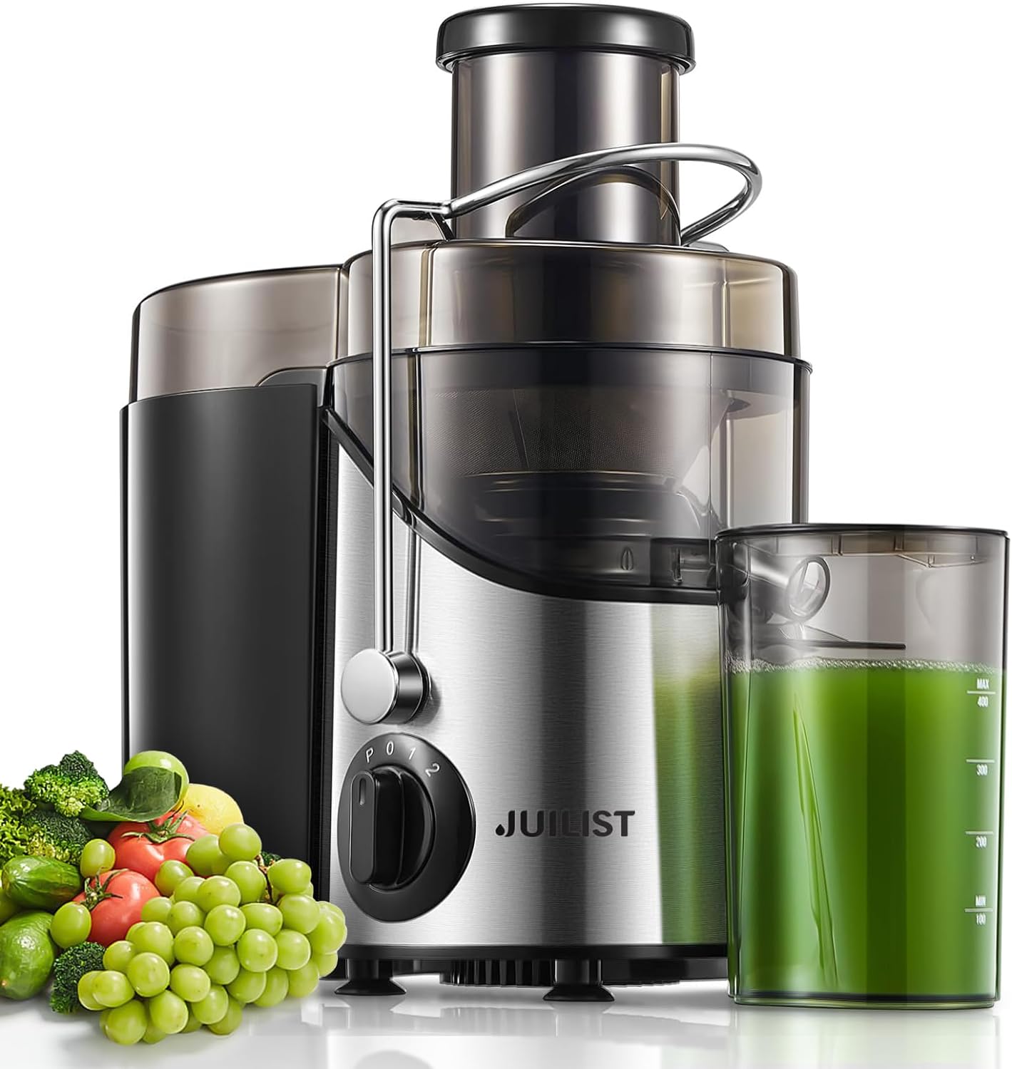 Wide Mouth Juicer Extractor, for Vegetable and Fruit with 3-Speed Setting, 400W Motor, Easy to Clean-Toppalletfly