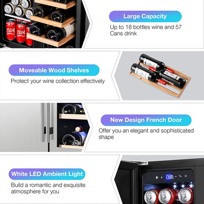 Wine and Beverage Refrigerators, Stainless Steel Quick Quiet Energy Saving Cooling System-Toppalletfly