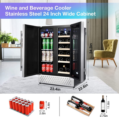 Wine and Beverage Refrigerators, Stainless Steel Quick Quiet Energy Saving Cooling System-Toppalletfly