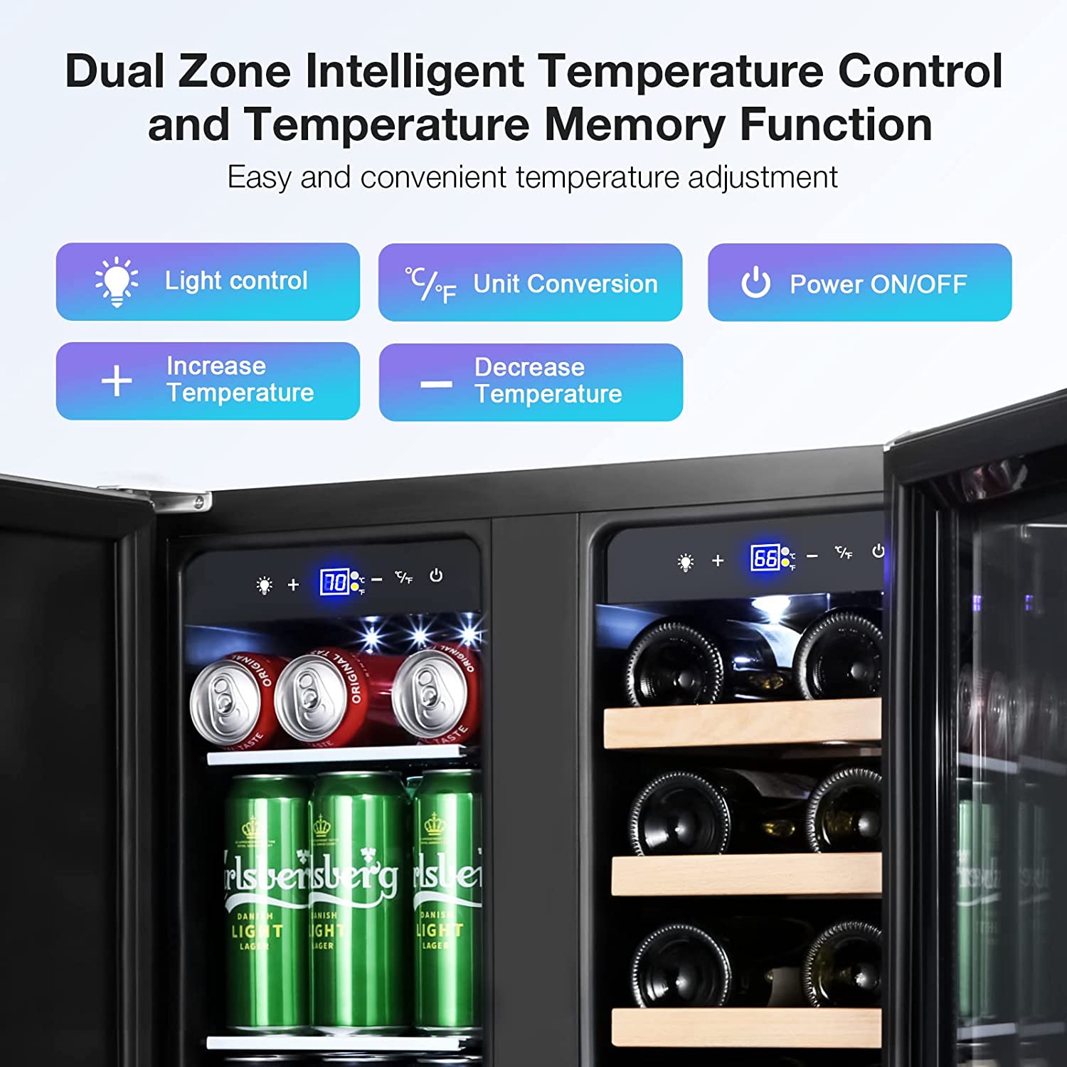 Wine and Beverage Refrigerators, Stainless Steel Quick Quiet Energy Saving Cooling System-Toppalletfly