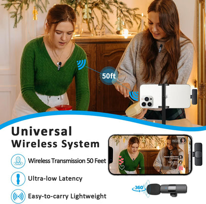 Wireless Microphone for iPhone & iPad – Omnidirectional Mic for Interviews, Podcasts, & Vlogs-Toppalletfly