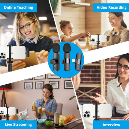 Wireless Microphone for iPhone & iPad – Omnidirectional Mic for Interviews, Podcasts, & Vlogs-Toppalletfly