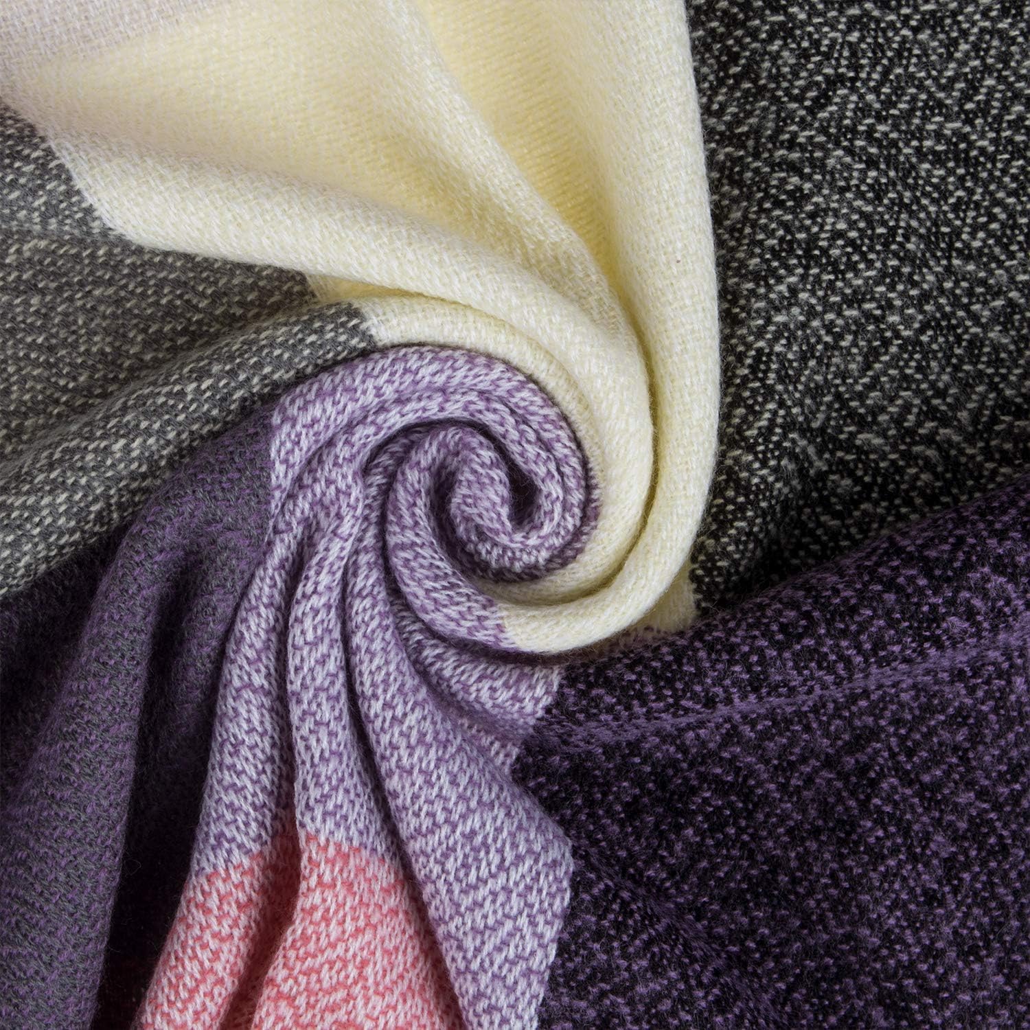 Women's Long Plaid Blanket Chunky Oversized Winter Fall Warm Scarf-Toppalletfly