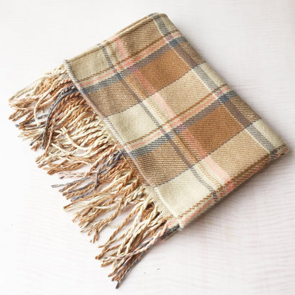 Women's Long Plaid Blanket Chunky Oversized Winter Fall Warm Scarf-Toppalletfly