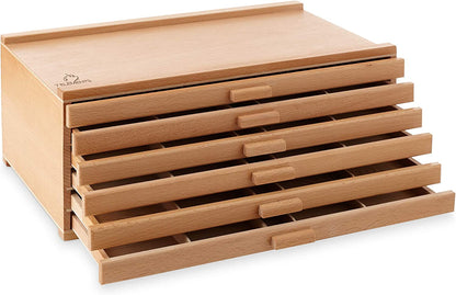 Wooden Drawer, Artist Storage Supply Box for Pastels, Pencils, Pens, Markers, Brushes and Tools-Toppalletfly