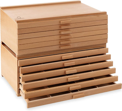 Wooden Drawer, Artist Storage Supply Box for Pastels, Pencils, Pens, Markers, Brushes and Tools-Toppalletfly