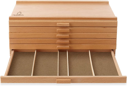 Wooden Drawer, Artist Storage Supply Box for Pastels, Pencils, Pens, Markers, Brushes and Tools-Toppalletfly