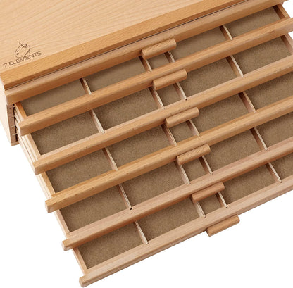 Wooden Drawer, Artist Storage Supply Box for Pastels, Pencils, Pens, Markers, Brushes and Tools-Toppalletfly