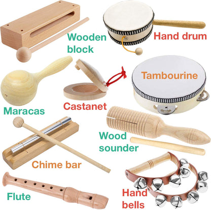 Wooden Music Set for Toddlers and Kids- Eco Friendly Musical Set-Toppalletfly