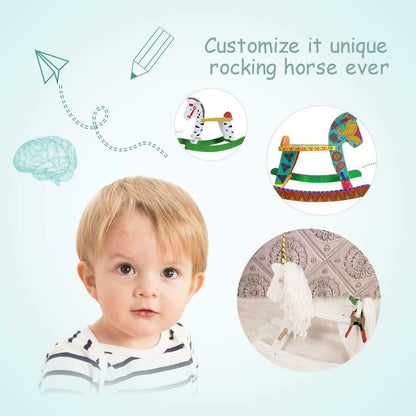 Wooden Rocking Horse, Baby Wood Ride On Toys for 18 Months Up-Toppalletfly