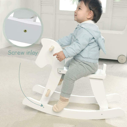 Wooden Rocking Horse, Baby Wood Ride On Toys for 18 Months Up-Toppalletfly