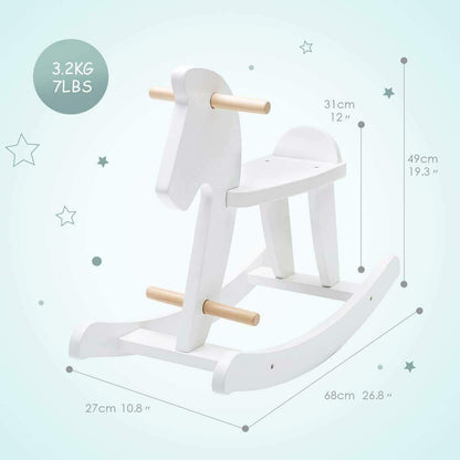 Wooden Rocking Horse, Baby Wood Ride On Toys for 18 Months Up-Toppalletfly