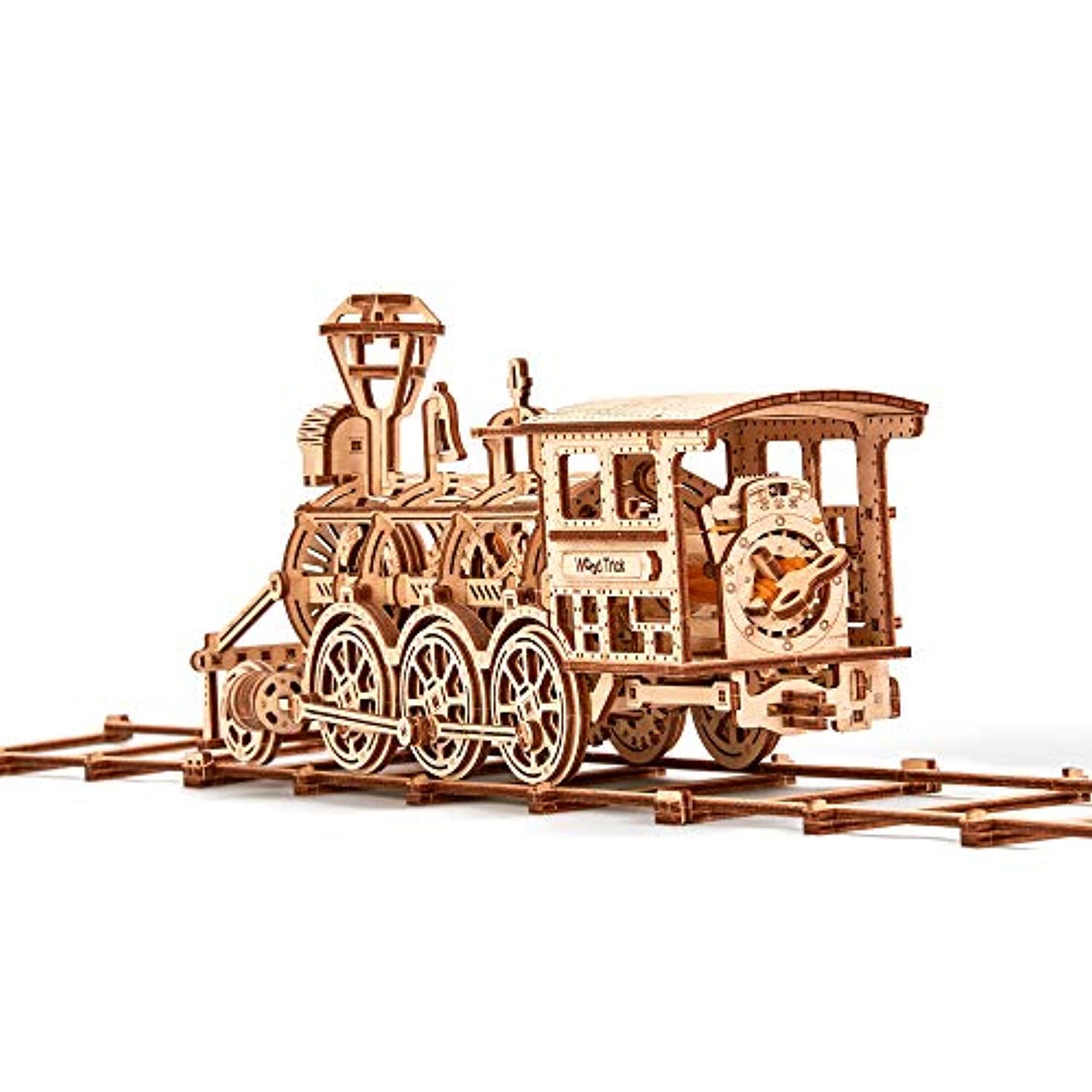 Wooden Toy Train Set with Railway - 34x7″ - Locomotive Train Toy Mechanical Model Kit - 3D Wooden Puzzle - Toppalletfly