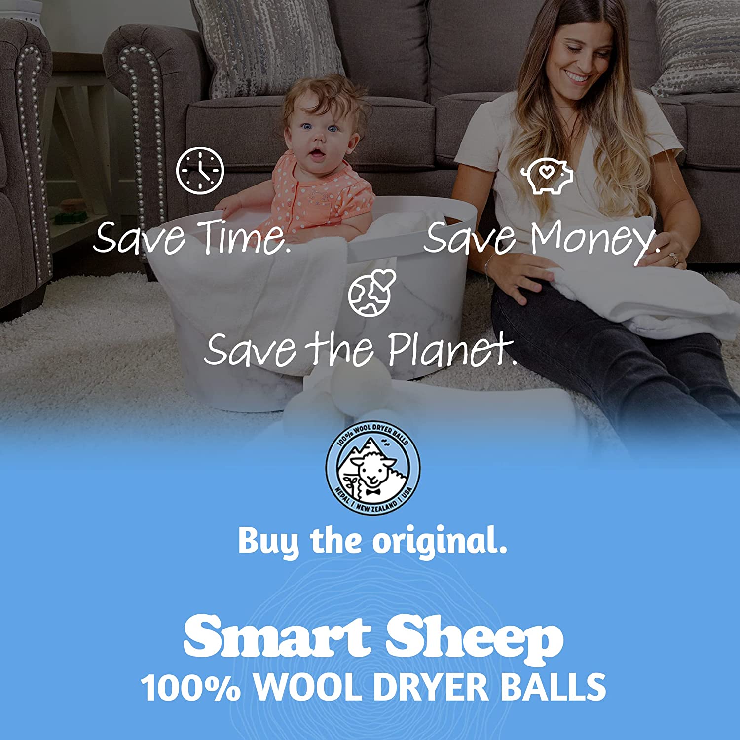 Wool Dryer Balls, 6 Pack XL, Natural Fabric Softener, Award-Winning, Replaces Dryer Sheets, Reusable-Toppalletfly