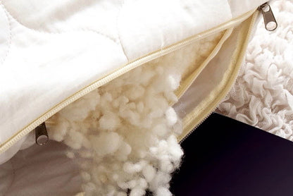 Wool Pillow, Ideal for Sleeping and Avoiding Neck Pain, Hypoallergenic, Natural Adjustable Washable-Toppalletfly