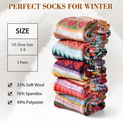 Wool Socks – Cozy, Warm, Thick Knit Socks for Women & Men, 2 Sets-Toppalletfly