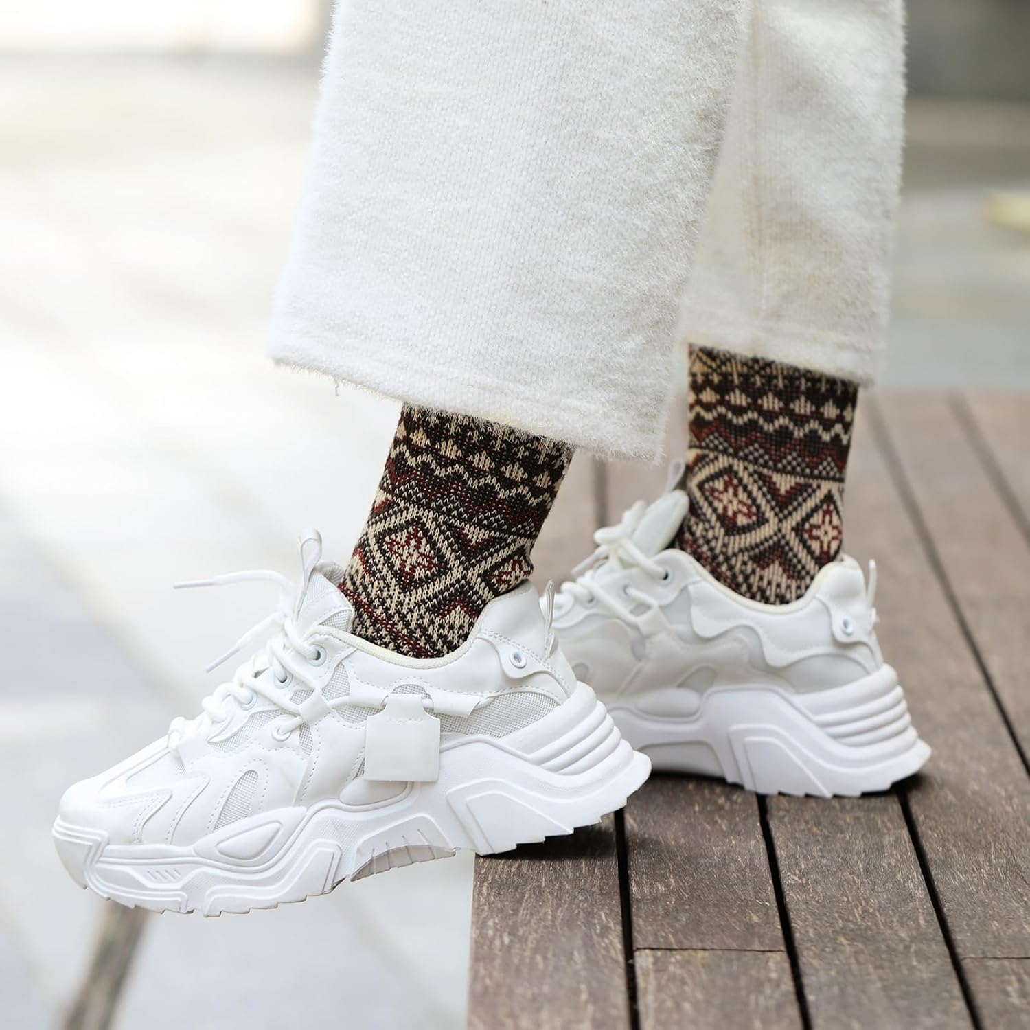 Wool Socks – Cozy, Warm, Thick Knit Socks for Women & Men, 2 Sets-Toppalletfly