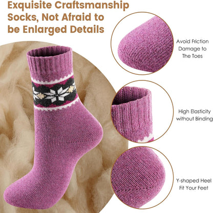 Wool Socks – Cozy, Warm, Thick Knit Socks for Women & Men, 2 Sets-Toppalletfly