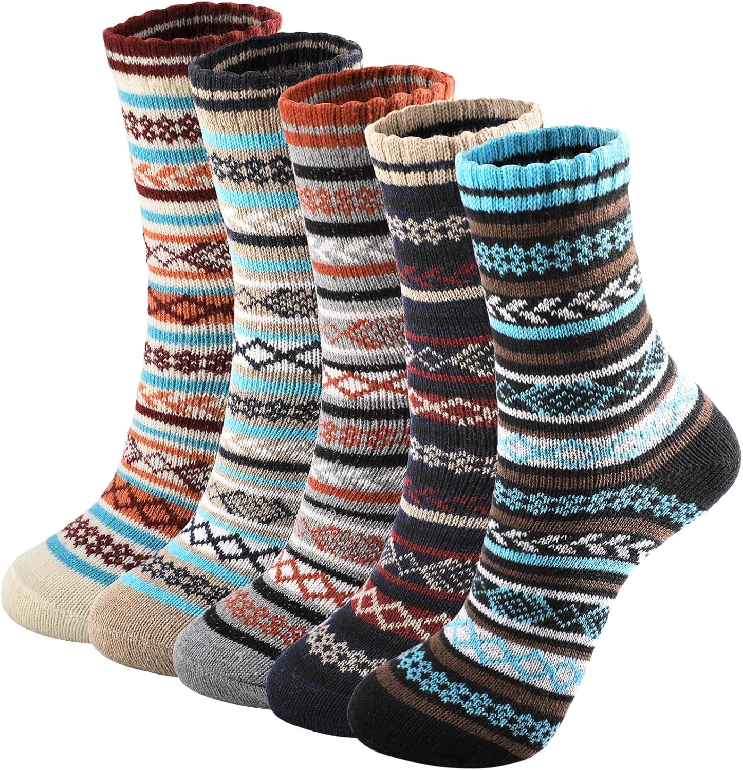 Wool Socks – Cozy, Warm, Thick Knit Socks for Women & Men, 2 Sets-Toppalletfly