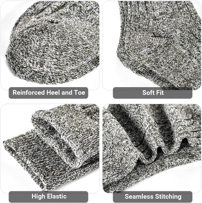 Wool Socks – Cozy, Warm, Thick Knit Socks for Women & Men, 2 Sets-Toppalletfly