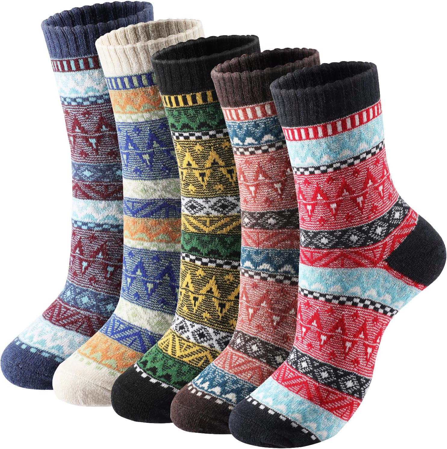 Wool Socks – Cozy, Warm, Thick Knit Socks for Women & Men, 2 Sets-Toppalletfly