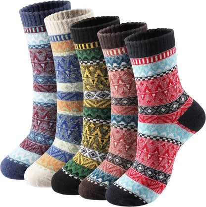 Wool Socks – Cozy, Warm, Thick Knit Socks for Women & Men, 2 Sets-Toppalletfly