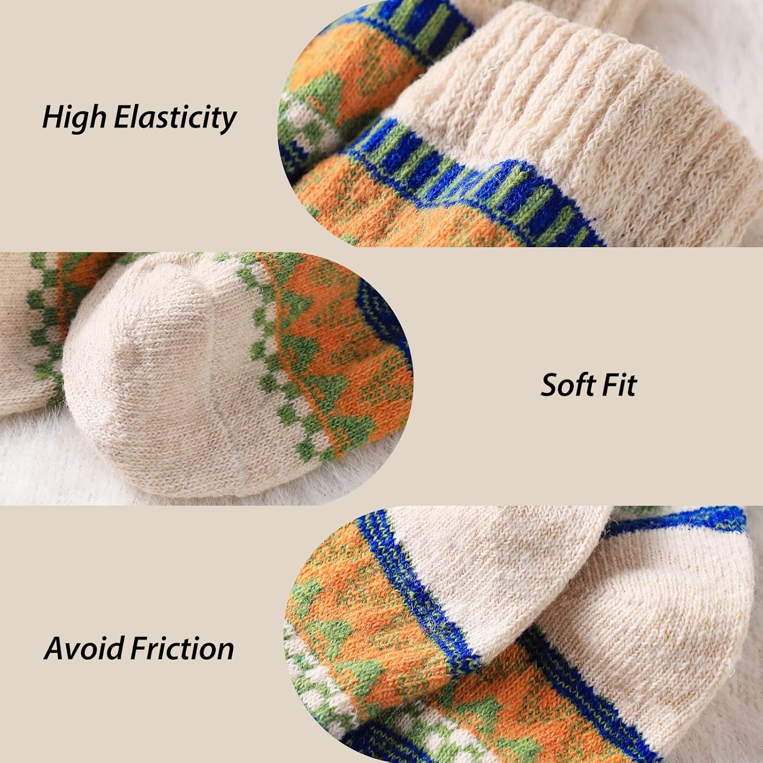 Wool Socks – Cozy, Warm, Thick Knit Socks for Women & Men, 2 Sets-Toppalletfly