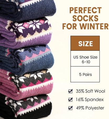 Wool Socks – Cozy, Warm, Thick Knit Socks for Women & Men, 2 Sets-Toppalletfly