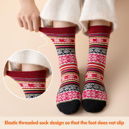 Wool Socks – Cozy, Warm, Thick Knit Socks for Women & Men, 2 Sets-Toppalletfly