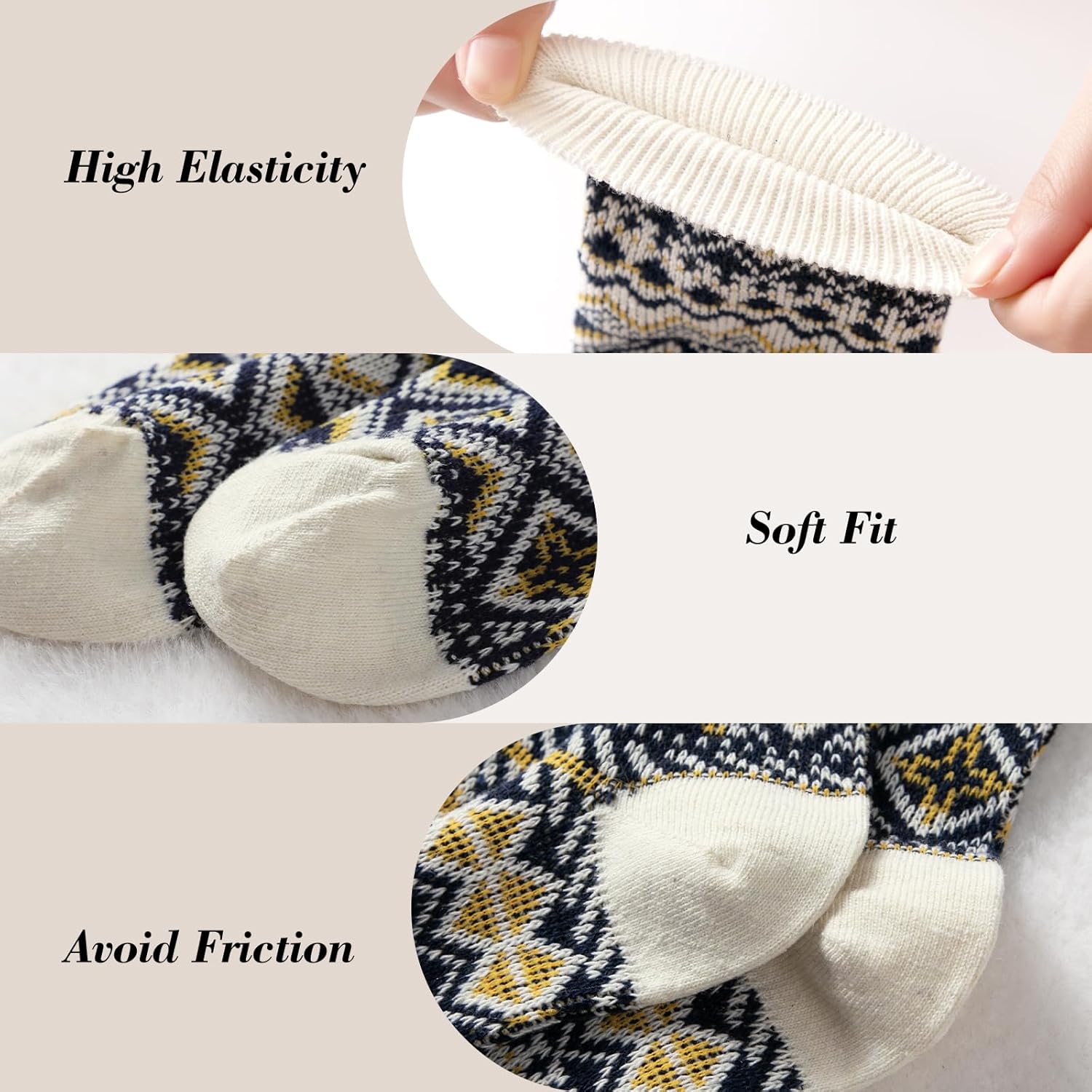 Wool Socks – Cozy, Warm, Thick Knit Socks for Women & Men, 2 Sets-Toppalletfly