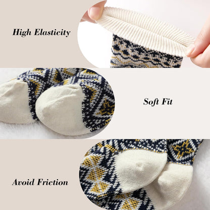 Wool Socks – Cozy, Warm, Thick Knit Socks for Women & Men, 2 Sets-Toppalletfly