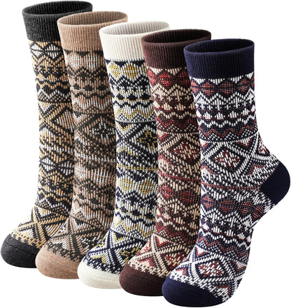 Wool Socks – Cozy, Warm, Thick Knit Socks for Women & Men, 2 Sets-Toppalletfly