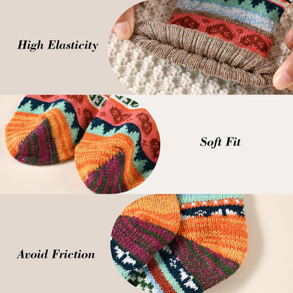 Wool Socks – Cozy, Warm, Thick Knit Socks for Women & Men, 2 Sets-Toppalletfly