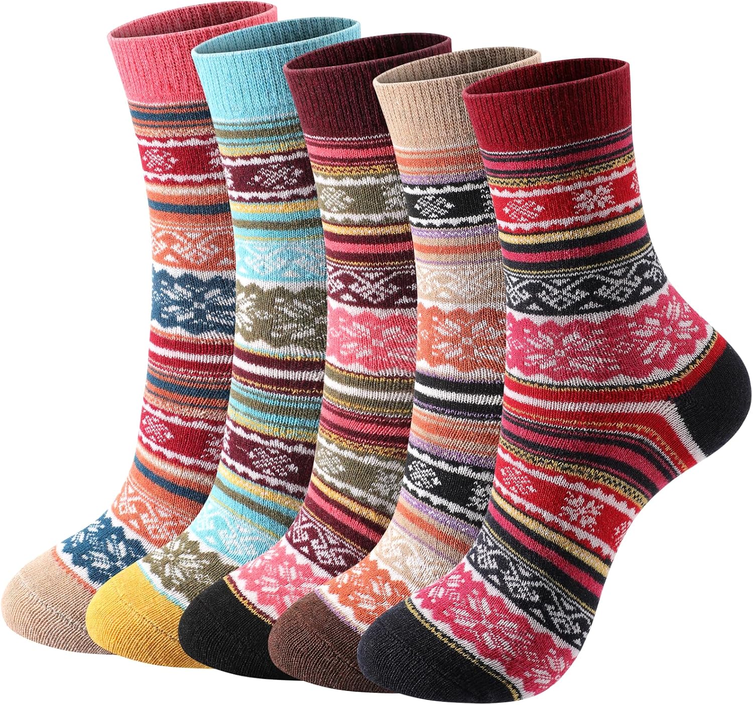 Wool Socks – Cozy, Warm, Thick Knit Socks for Women & Men, 2 Sets-Toppalletfly