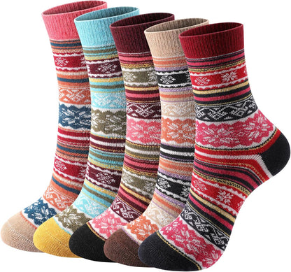 Wool Socks – Cozy, Warm, Thick Knit Socks for Women & Men, 2 Sets-Toppalletfly