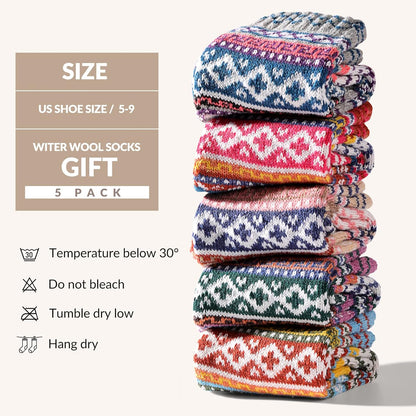 Wool Socks – Cozy, Warm, Thick Knit Socks for Women & Men, 2 Sets-Toppalletfly