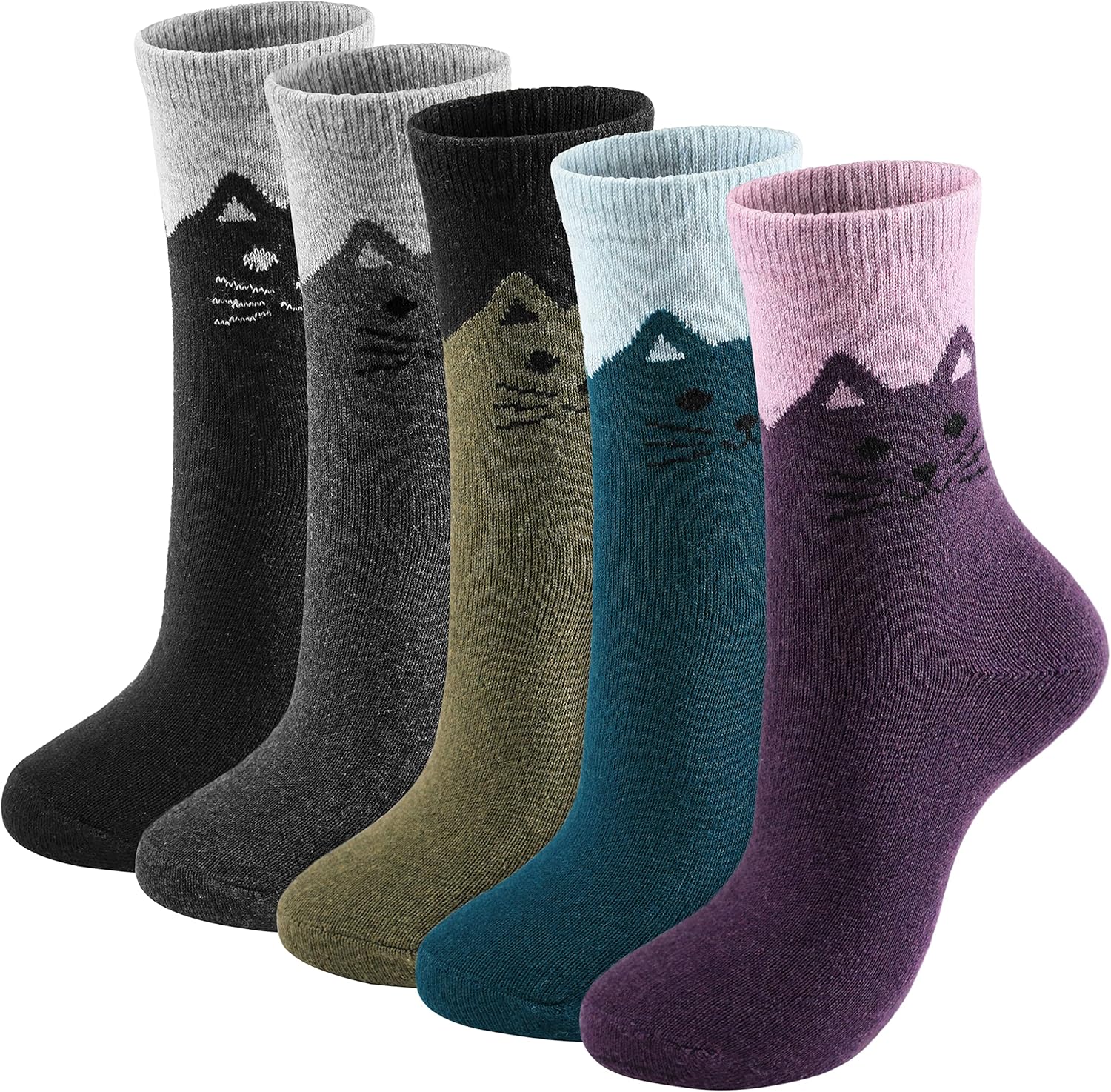Wool Socks – Cozy, Warm, Thick Knit Socks for Women & Men, 2 Sets-Toppalletfly