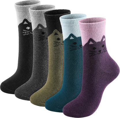 Wool Socks – Cozy, Warm, Thick Knit Socks for Women & Men, 2 Sets-Toppalletfly