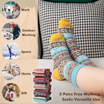 Wool Socks – Cozy, Warm, Thick Knit Socks for Women & Men, 2 Sets-Toppalletfly