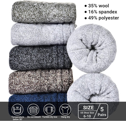 Wool Socks – Cozy, Warm, Thick Knit Socks for Women & Men, 2 Sets-Toppalletfly