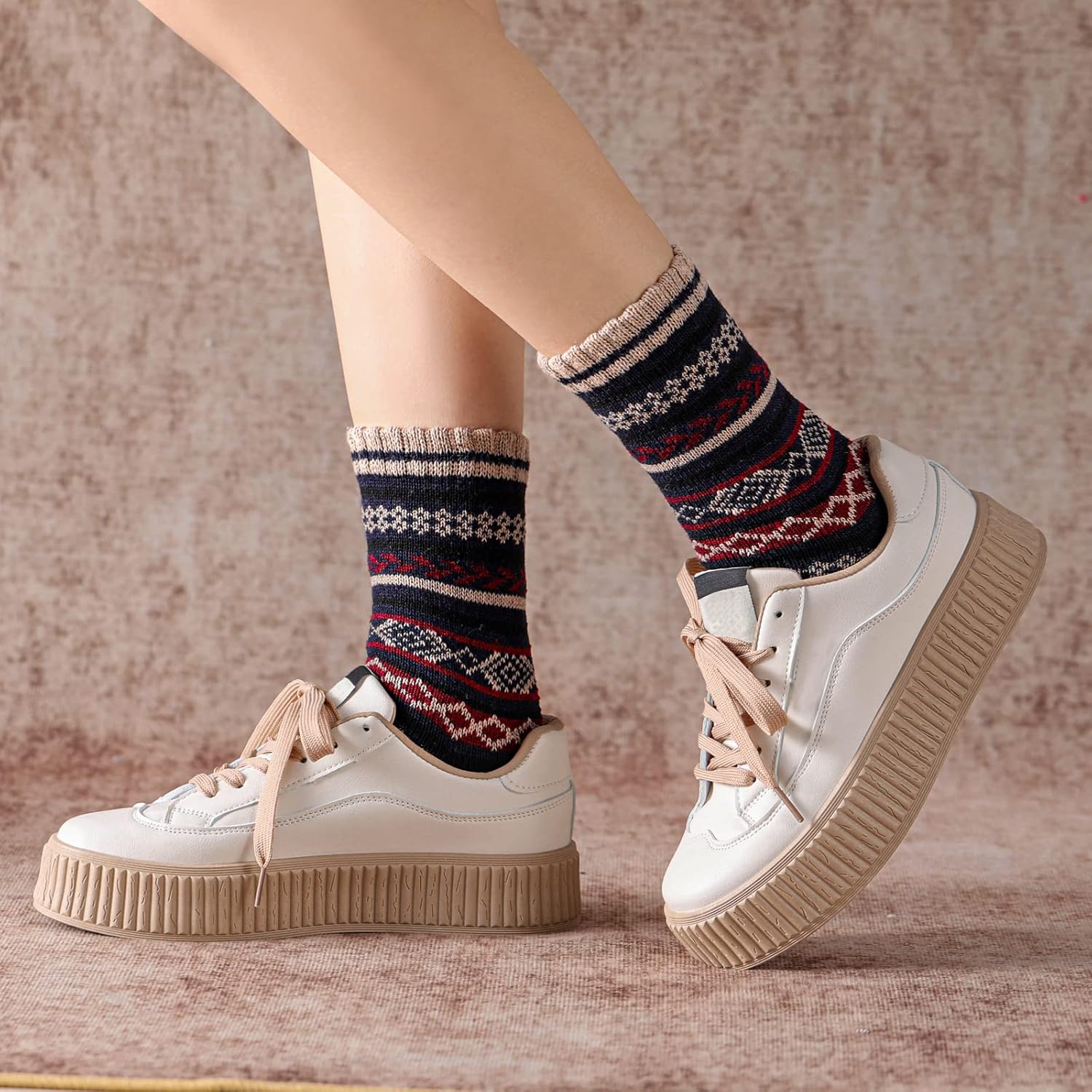 Wool Socks – Cozy, Warm, Thick Knit Socks for Women & Men, 2 Sets-Toppalletfly