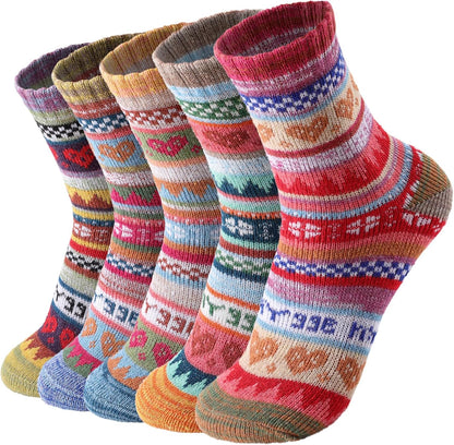 Wool Socks – Cozy, Warm, Thick Knit Socks for Women & Men, 2 Sets-Toppalletfly