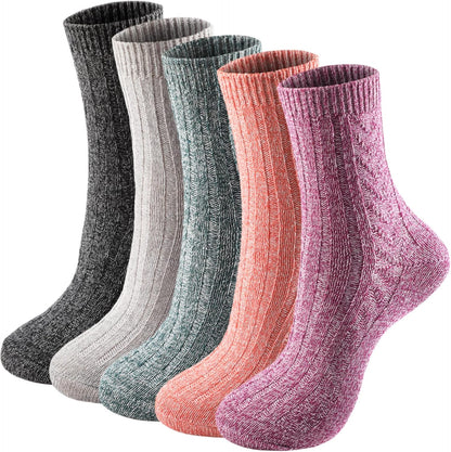 Wool Socks – Cozy, Warm, Thick Knit Socks for Women & Men, 2 Sets-Toppalletfly