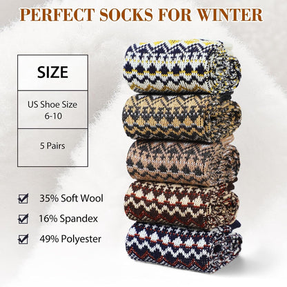 Wool Socks – Cozy, Warm, Thick Knit Socks for Women & Men, 2 Sets-Toppalletfly