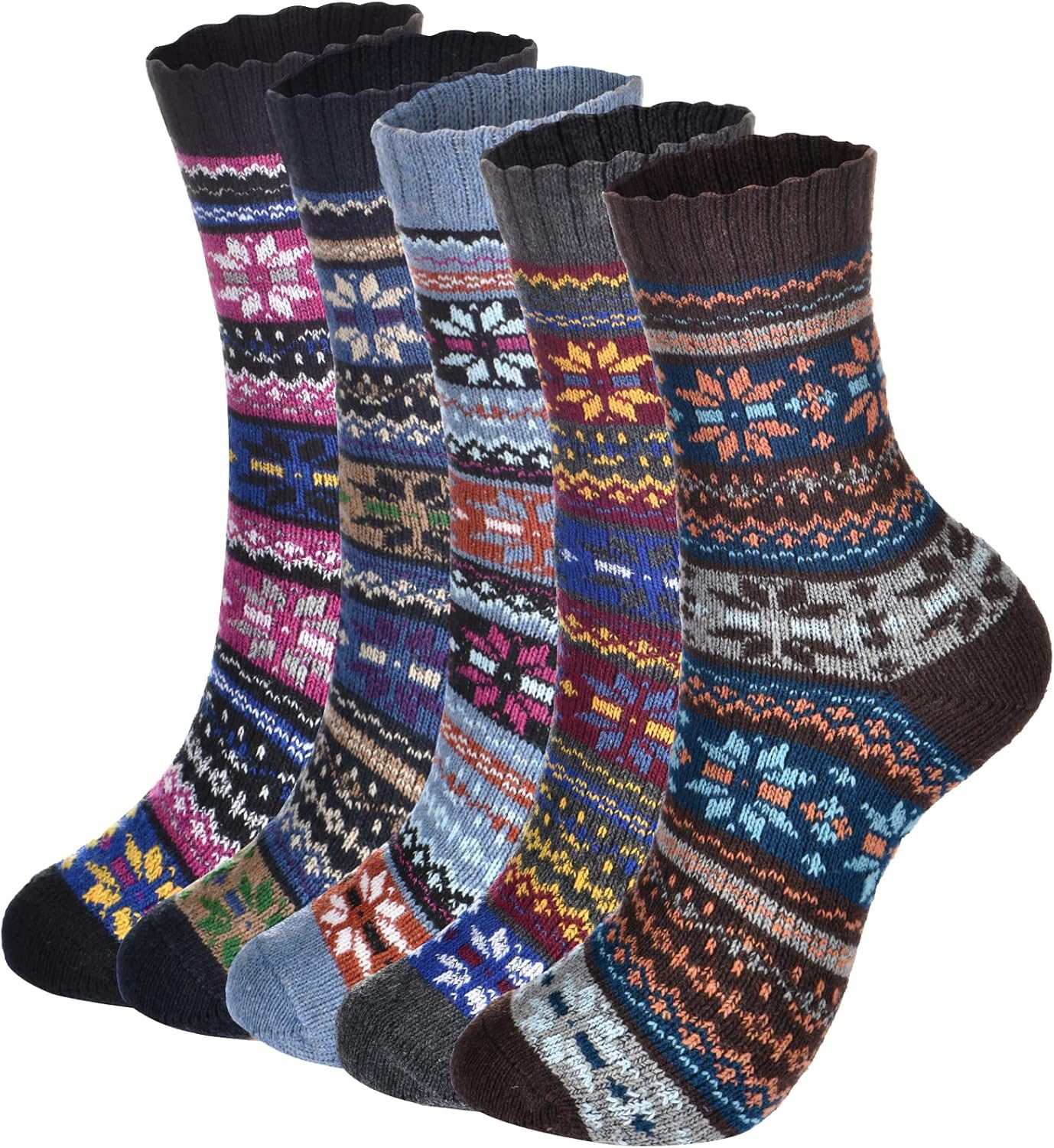 Wool Socks – Cozy, Warm, Thick Knit Socks for Women & Men, 2 Sets-Toppalletfly